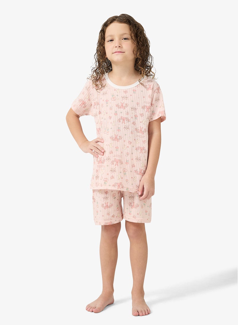 Pinata Pink Printed Ribbed Short Pyjamas - Image 5